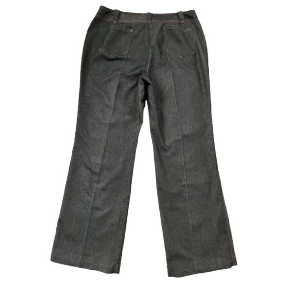 A Line Women's Stretch Straight Leg Black Denim Look Pants Lightweight Size 12 - Picture 7 of 12